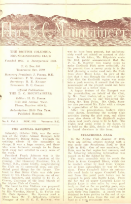 The B.C. Mountaineer 1925 November cover
